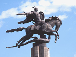Manas monument at the Ala-Too square, Bishkek, Kyrgyzstan